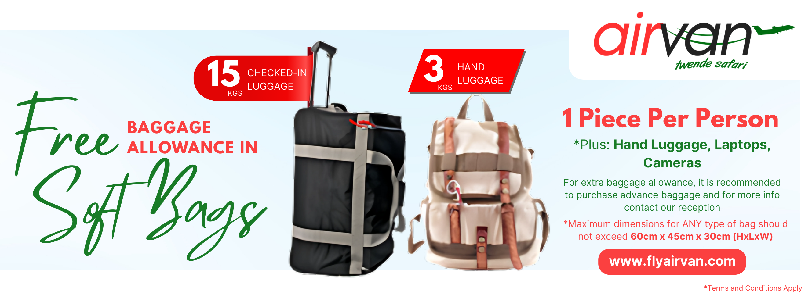 Airvan Baggage Allowance Policy